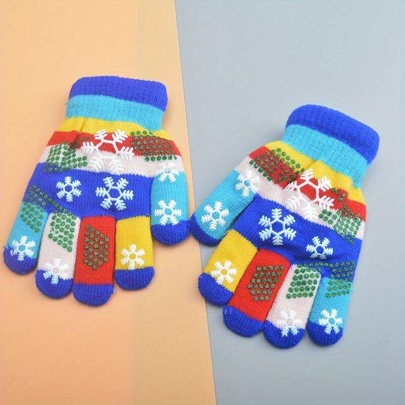 1 Pair 5 To 9 Years Old Royal Blue Warm Gloves