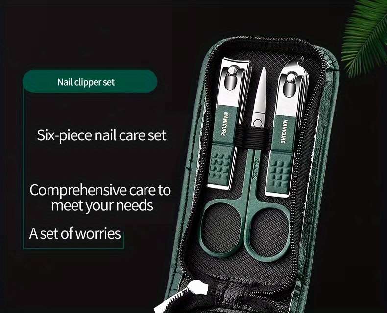 6pcs Nail Care Set Household Nail Clipper Set Portable Ear Pick Spoon Nail Clipper Set