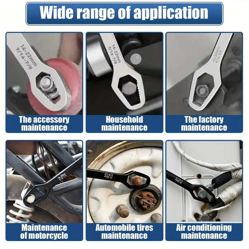 1Pc 3.5mm Versatile Double Ended Plum Wrench Spanners Tool 8 To 24mm