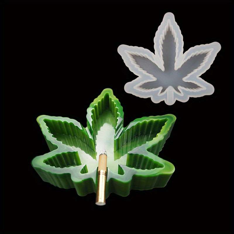1pc DIY Crystal Drop Glue Mold Maple Leaf Ashtray Mirror Table Ashtray Storage Box Silica Gel M