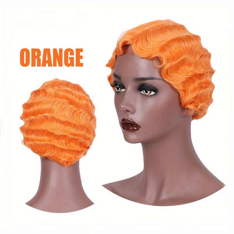 1Pc Orange 10.16cm Fashion Design Wig