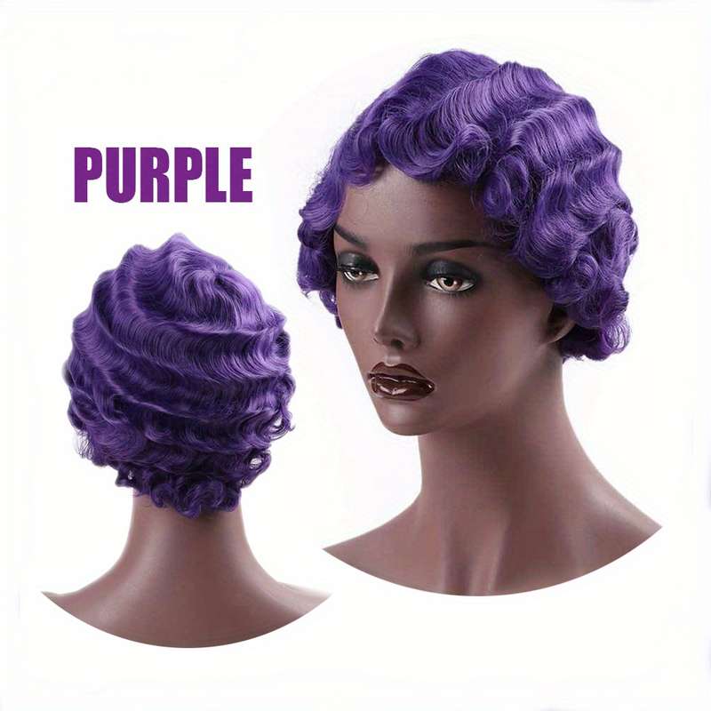 1Pc Deep Purple 10.16cm Fashion Design Wig