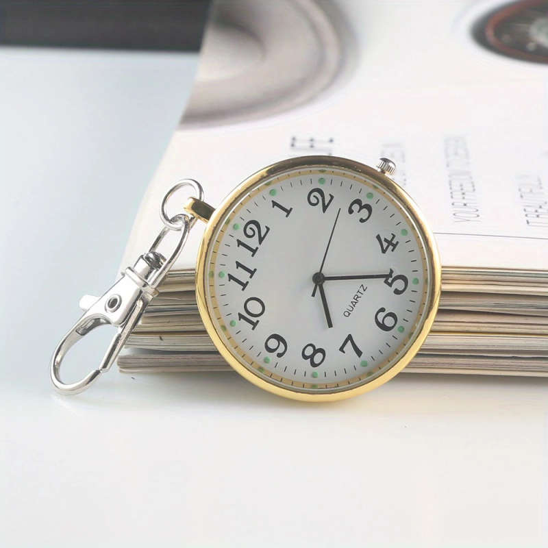 1pc Minimalist Keychain Pocket Watch Color Sent Randomly