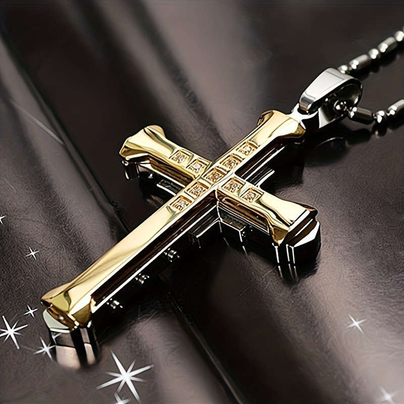 1 Piece Golden Add Silvery Jesus Theme Pendant
