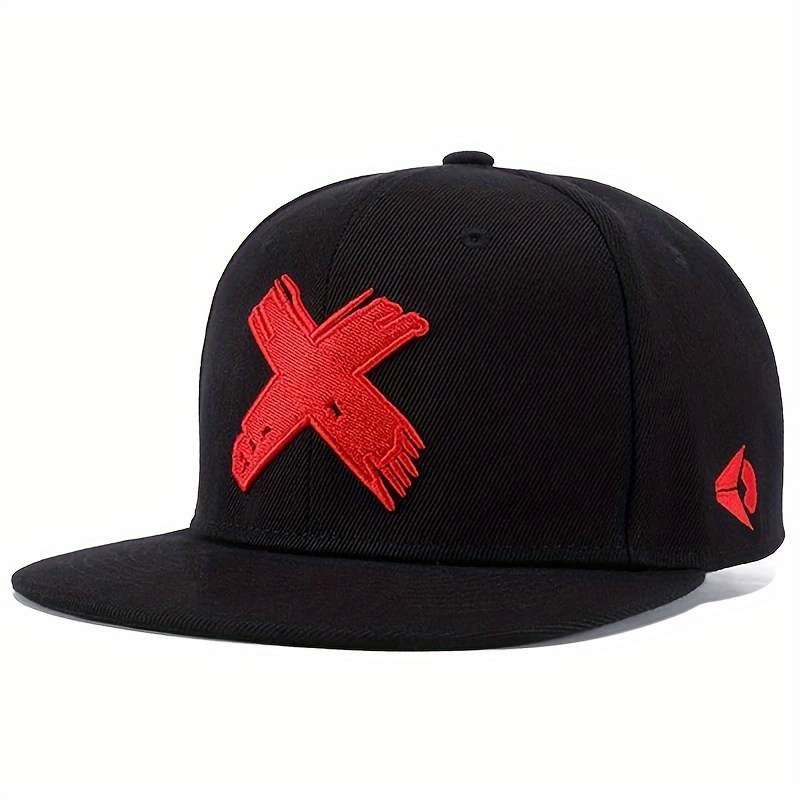 1pc X Label Embroidery Baseball Cap Solid Color Adjustable Snapback Hats Hip Hop Unisex Casual Dad