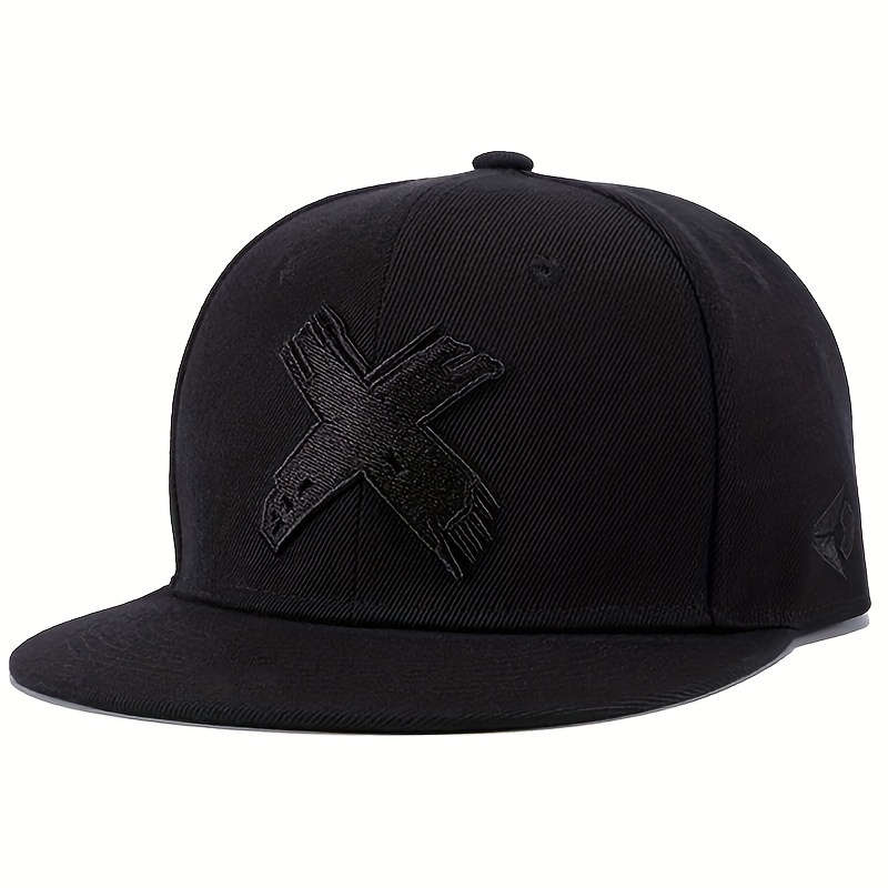 1pc X Label Embroidery Baseball Cap Solid Color Adjustable Snapback Hats Hip Hop Unisex Casual Dad