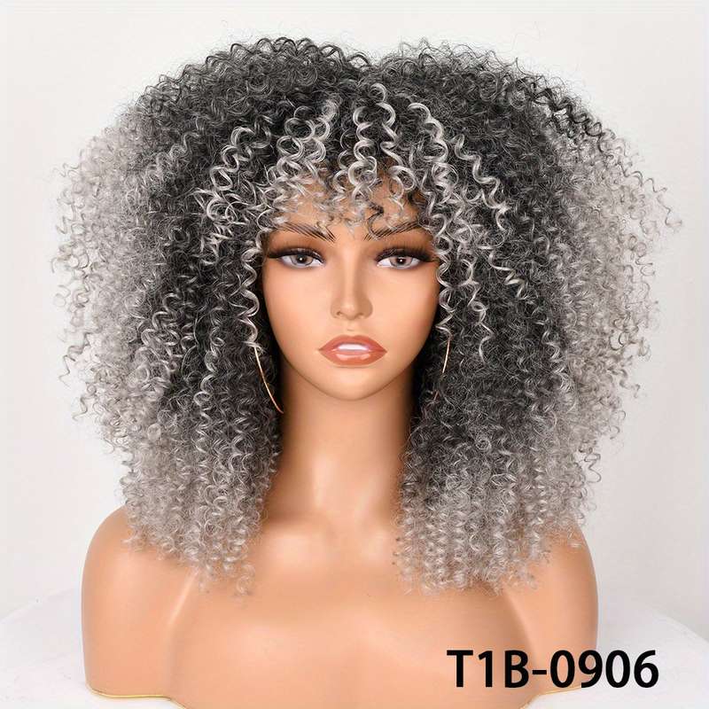 1Pc Deep Grey 40.64cm Fashion Design Wig