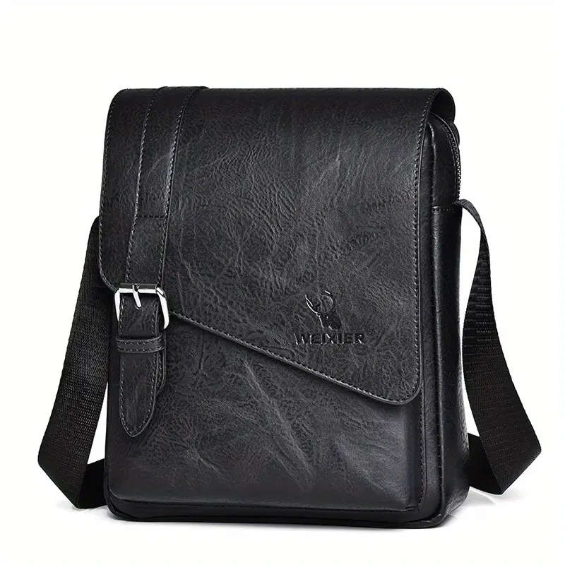 1pc Men's New Shoulder Bag Messenger Handbag Casual Fashion New Pu Material Bag