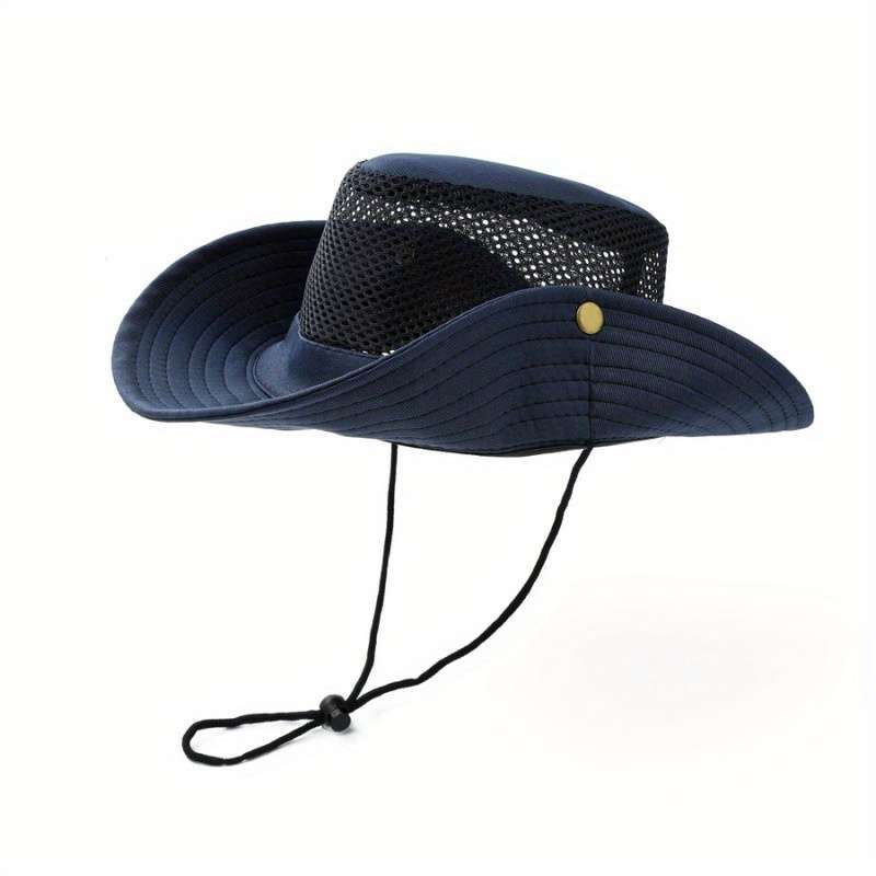 1pc Fisherman's Hat Outdoor Hiking Big Eaves Breathable Mesh Hat Sun Visor Hats For Men And Women.