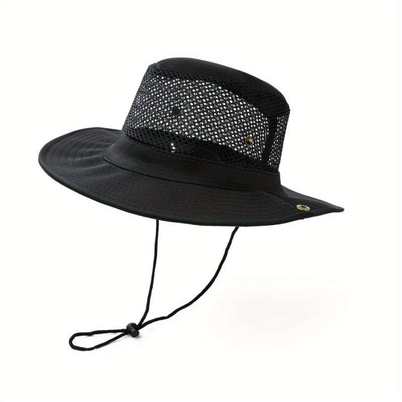 1pc Fisherman's Hat Outdoor Hiking Big Eaves Breathable Mesh Hat Sun Visor Hats For Men And Women.