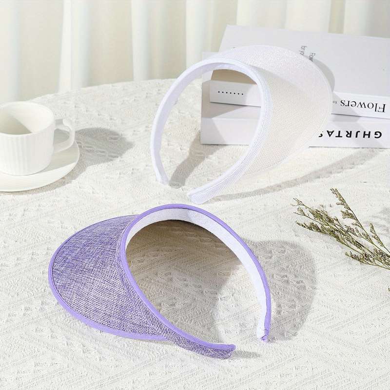 1pc Two Mixed Color Sets Unisex Combination Summer And Linen Sun Hats Hollow Top Hats Large Brim Be