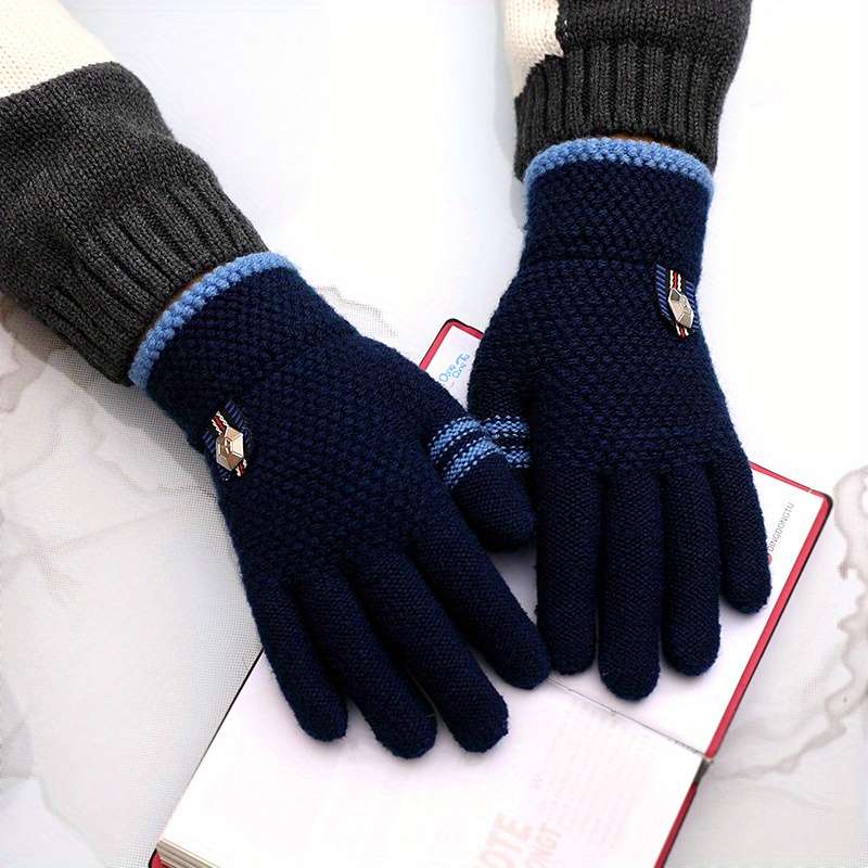 1 Pair Five To Star Navy To 1 Size 4 To 8 Years Old Warm Gloves