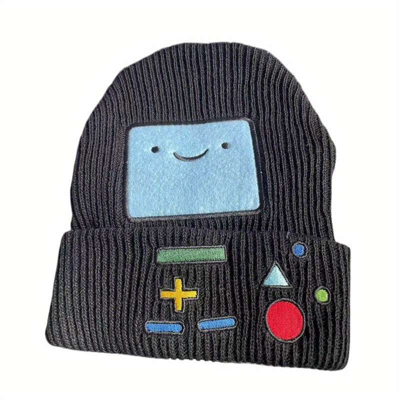 1pc Cartoon Gaming Console Knit Beanie Polyester Stripe Crafted Inelastic Packable Hand Washabl
