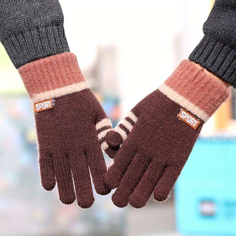 1 Pair Sports Coffee Size 4 To 8 Years Old Warm Gloves