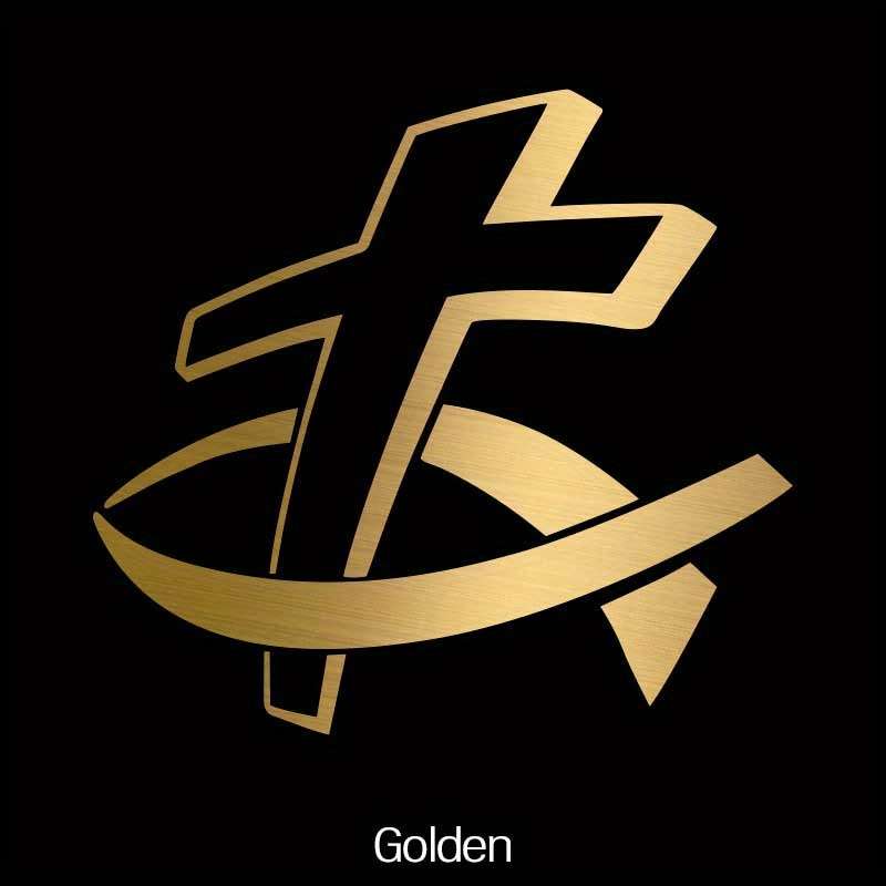 1pc Golden Color Jesus Christian Themed Stickers