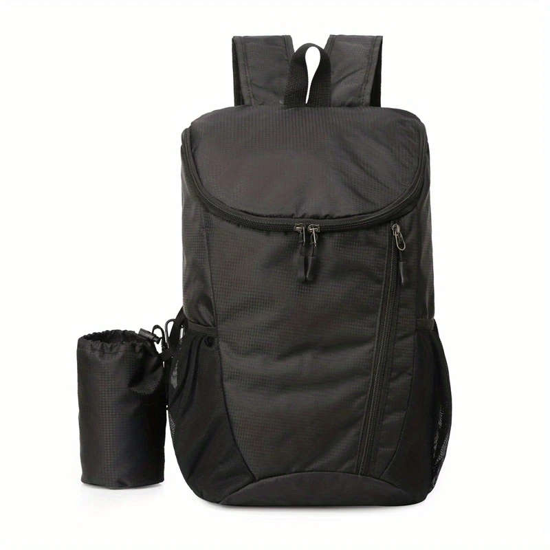 1pc Ultra-Light Foldable Outdoor Backpack Waterproof Nylon Travel Hiking Gear with Multiple Compartm