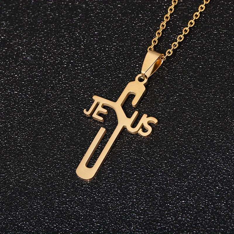 1 Piece Golden Jesus Theme Pendant