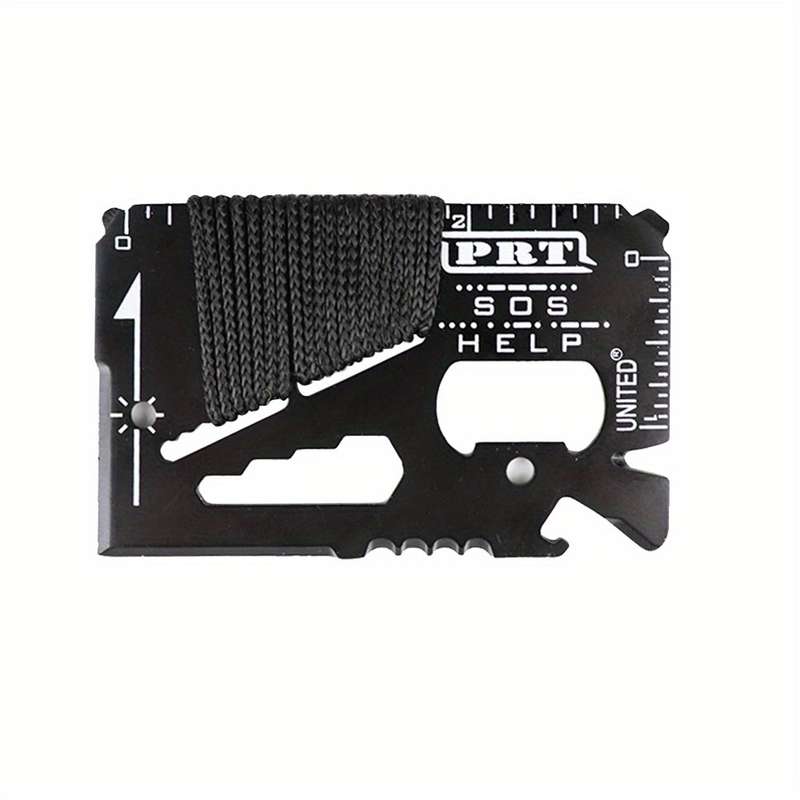 1pc 14in1 Portable Stainless Steel Multi-Function Knife Card Outdoor Camping Rope Bindi