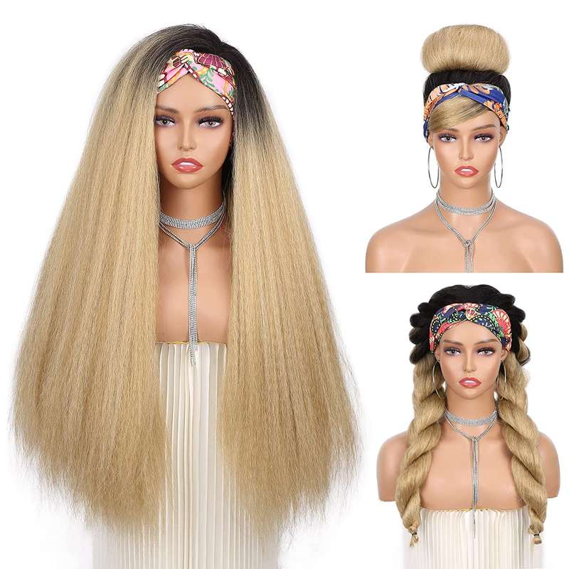 1Pc Light Yellow 66.04cm Fashion Design Wig