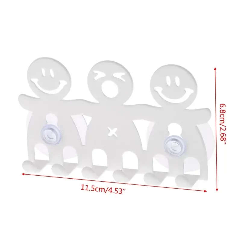 1pc Toothbrush Holder Wall Mounted Suction Cup 5 Position Cute Cartoon Smile Bathroom Sets Bathroom