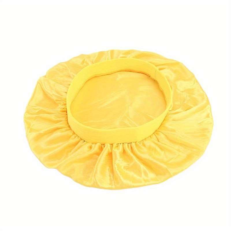 1pc Wide Brim High Elastic Hat Polyester Fiber Woven Lightweight Stretch with Toggle Closure