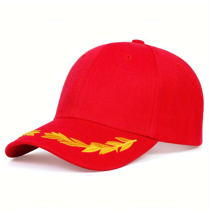 1pc Wheat Embroidery Unisex Baseball Cap Solid Color Casual Dad Hat Adjustable Sports Sports Hats F