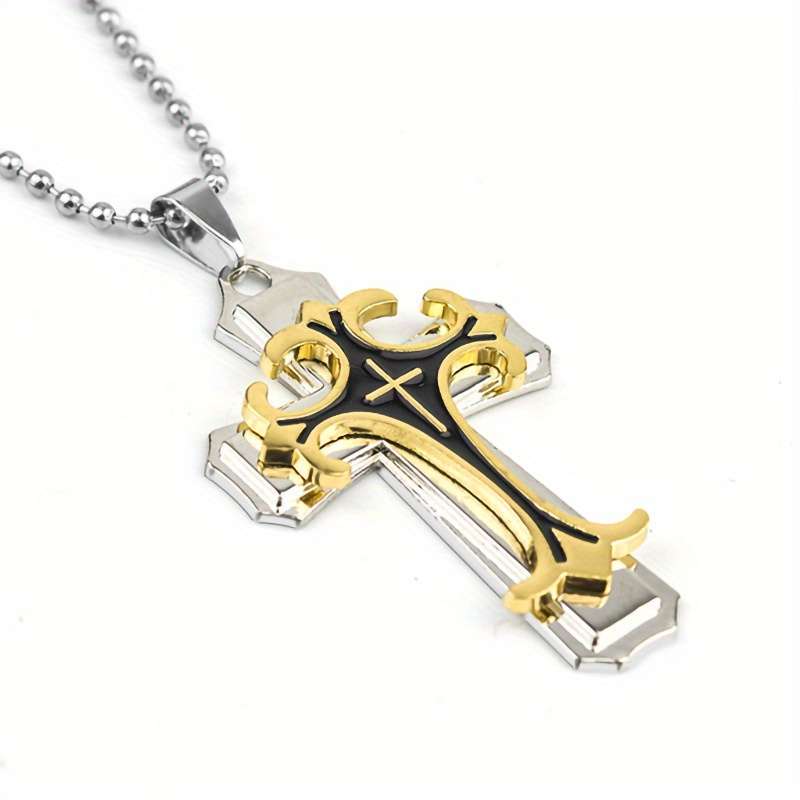 1 Piece Golden Add Steel Color Jesus Theme Pendant