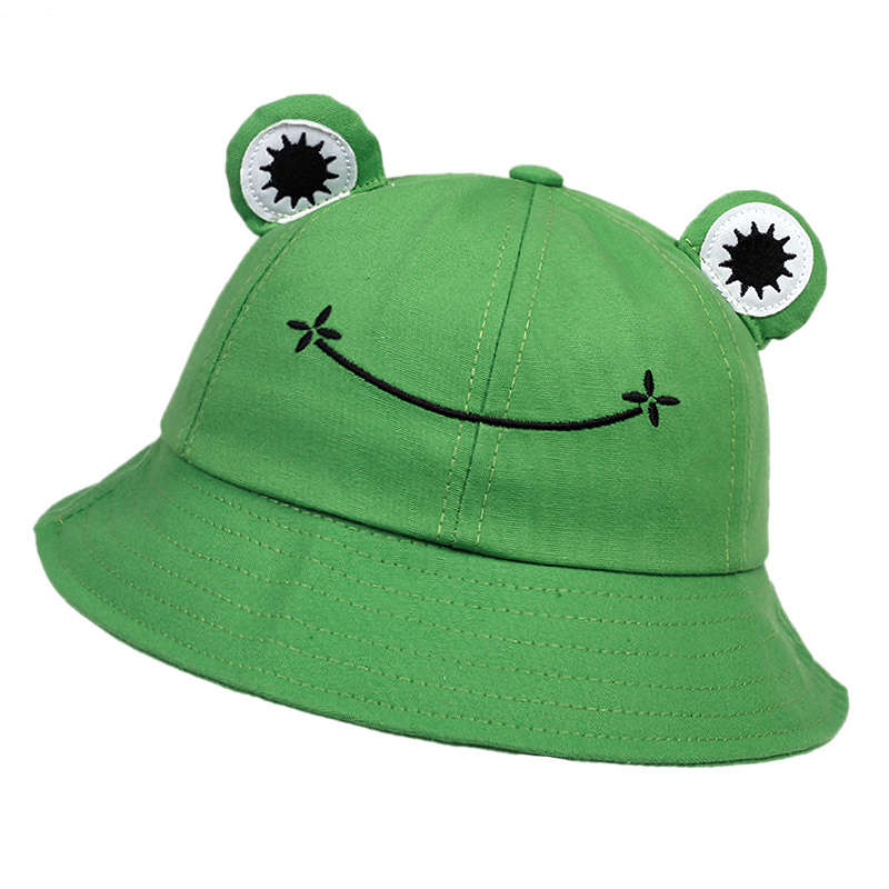 1pc Men's Cartoon Frog Bucket Hat Outdoor Sunscreen Casual Hat Suitable For Spring And Autumn