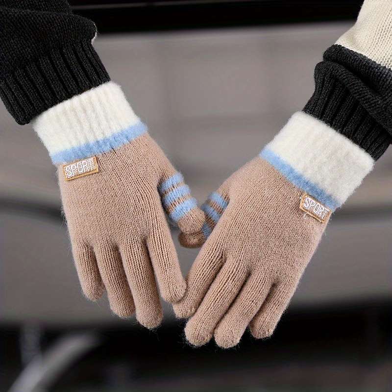 1 Pair Sports Khaki Size 4 To 8 Years Old Warm Gloves