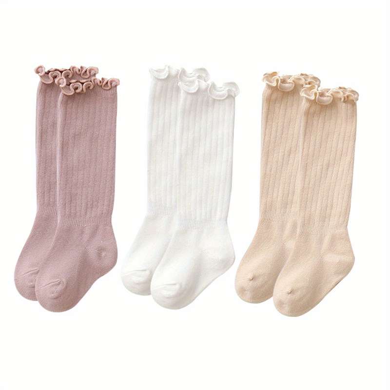 1Pairs Sock White Add Beige Add Pink Size 0 6 Months