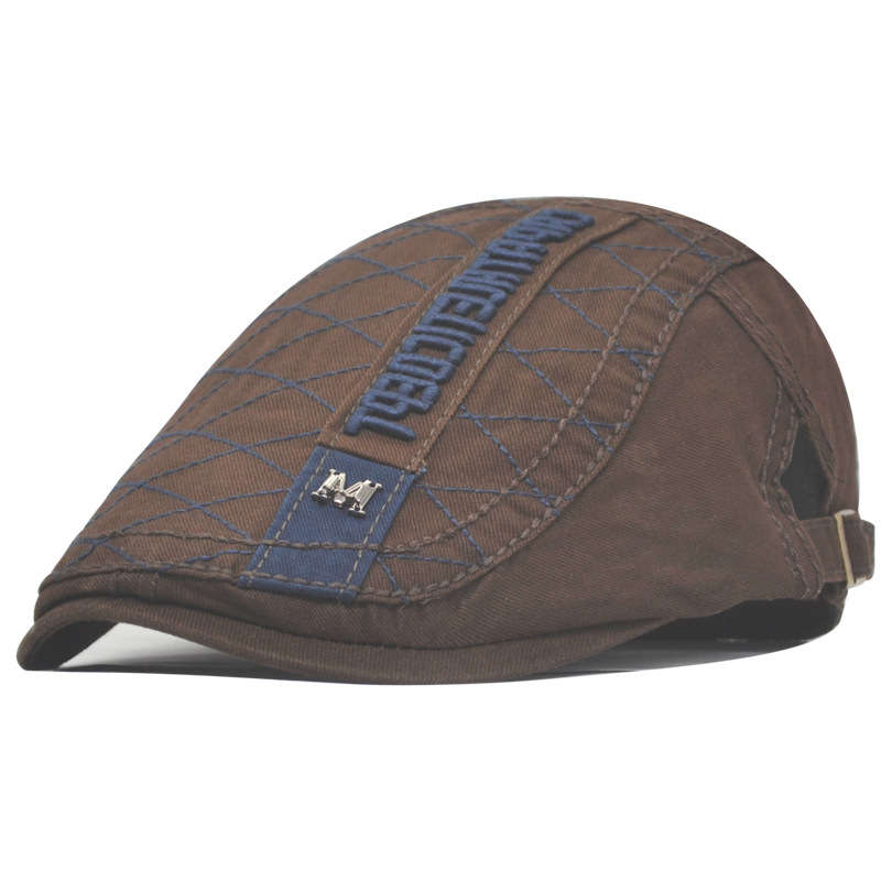 1pc Hat Men's Korean Version Versatile Three-dimensional Patch Embroidered Iron Label M Letter Tren