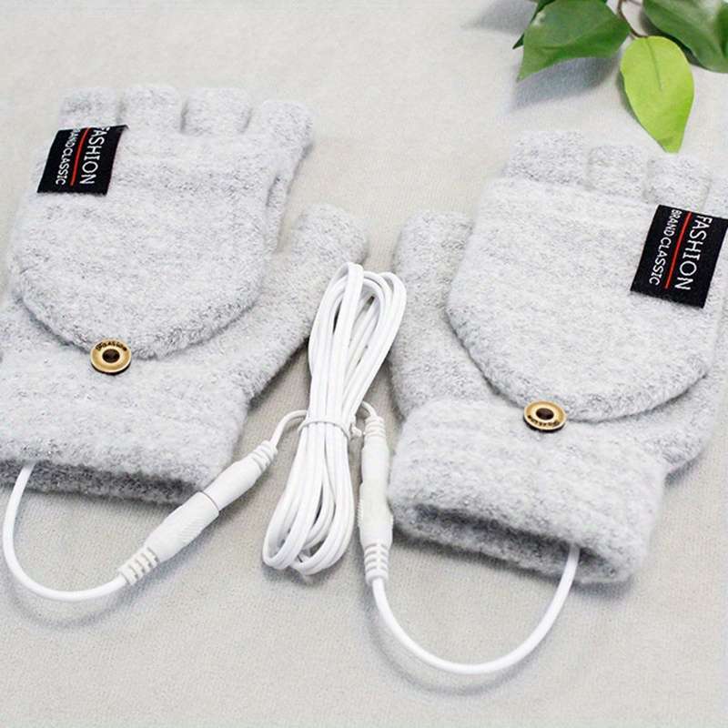 1 Pair Grey Warm Gloves