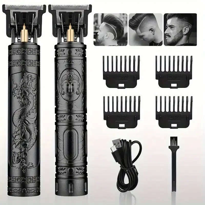 electric cordless hair cutting machine hair clippers for men professional hair barber trimmer for men clipper beard shaver with 4 guide combs 1 cleaning brush details 0
