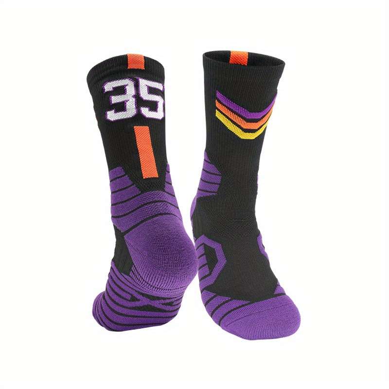 1 Pair Black Purple 35 One Size Socks