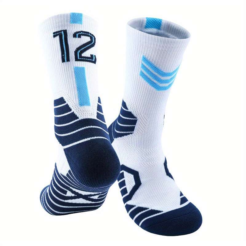 1 Pair White Lake Blue 12 One Size Socks