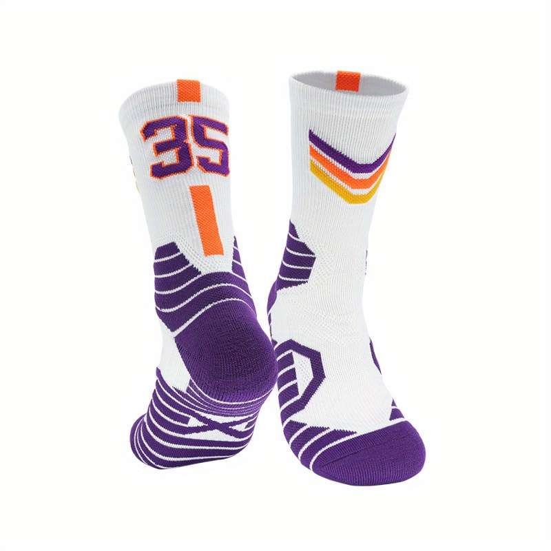 1 Pair Yellow Purple 6 One Size Socks