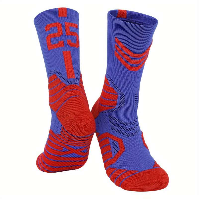 1 Pair Blue Red 25 One Size Socks