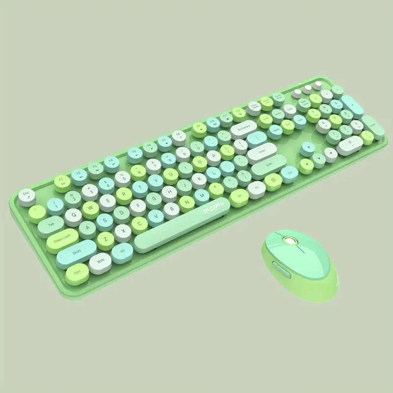 MOFII Sweet Retro Punk Mixed Color Wireless Keyboard and Mouse Set
