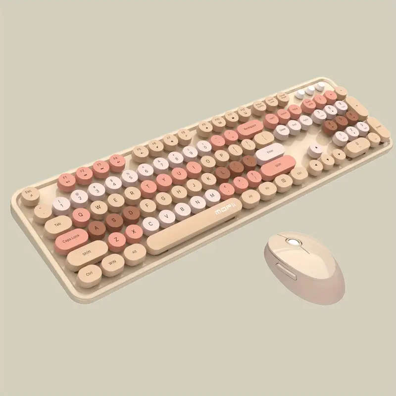 MOFII Sweet Retro Punk Mixed Color Wireless Keyboard and Mouse Set