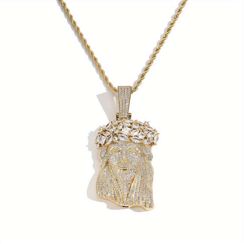 1 Piece Golden Color Jesus Theme Pendant