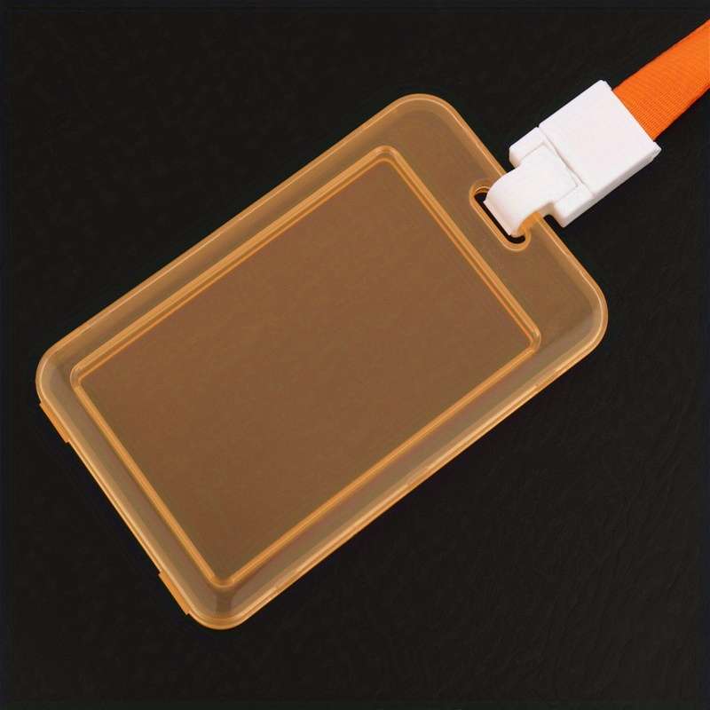 1pc Various Transparent Color Card Set Lanyard Hanging Clip Card Holder Student Teacher Certificat
