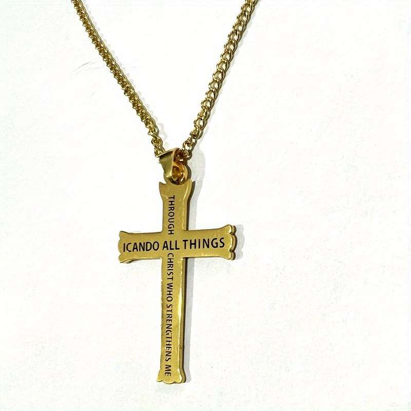 1 Piece Golden Add Blackx2 Jesus Theme Pendant
