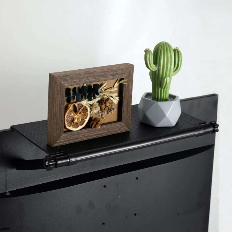 1pc Adjustable TV Screen Top Shelf 11x24cm Computer Monitor Desktop Storage Rack Media Box Router