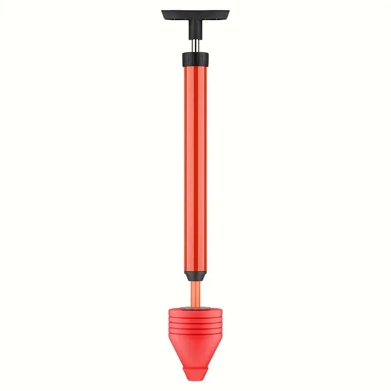 1pc High-Pressure Toilet Pump Manual Plunger with Bendable Nozzle Rotating Stainless Steel Leak-Proo