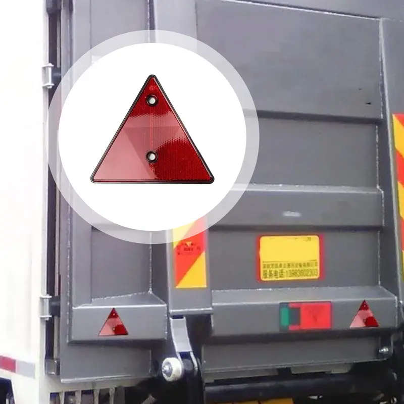 1pc Bright Red Triangular Slow Moving Vehicle Sign Durable Plastic Easy Wall-Mount for Golf Carts Tr