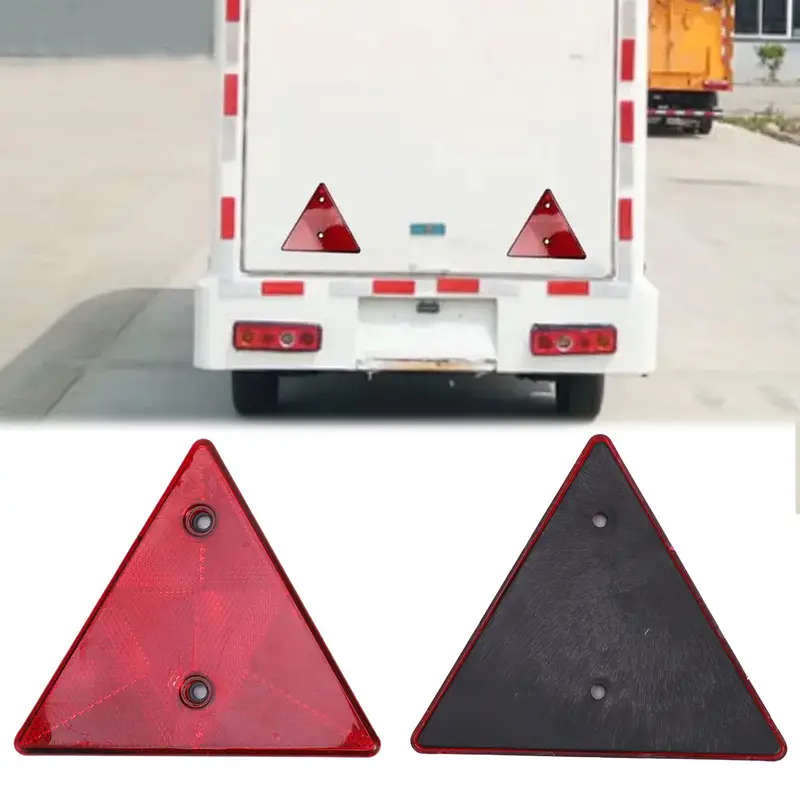 1pc Bright Red Triangular Slow Moving Vehicle Sign Durable Plastic Easy Wall-Mount for Golf Carts Tr