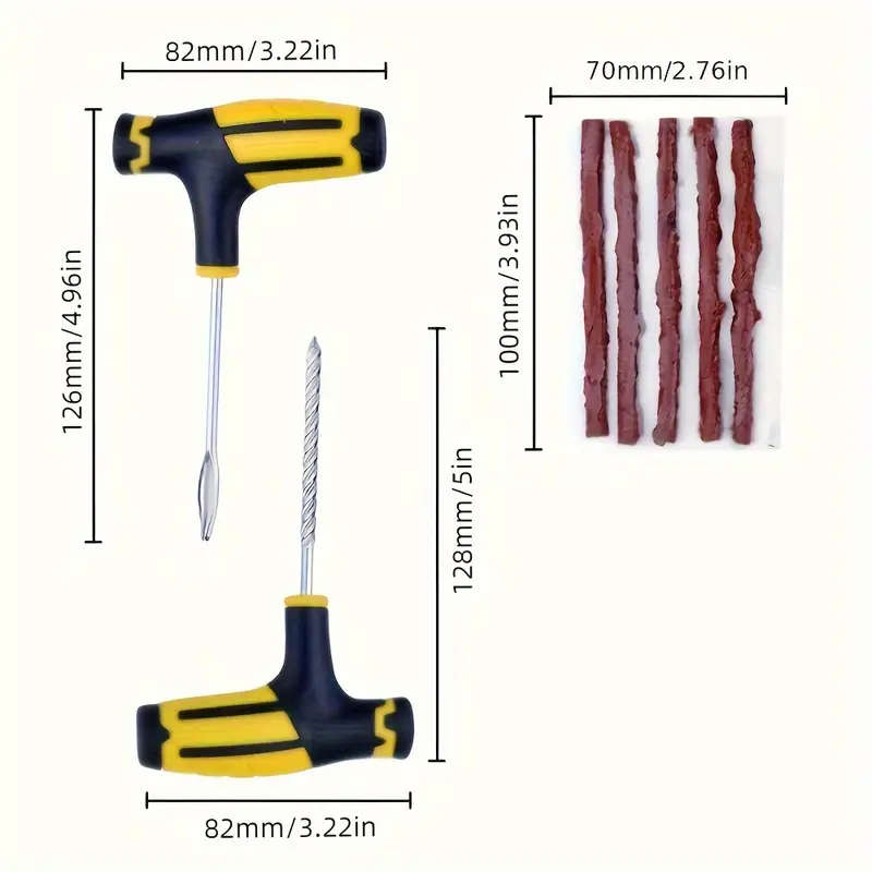 1set Universal Tire Repair Tool Kit Portable Emergency Tire Fix Set for Cars Trucks RVs Mountain Bik