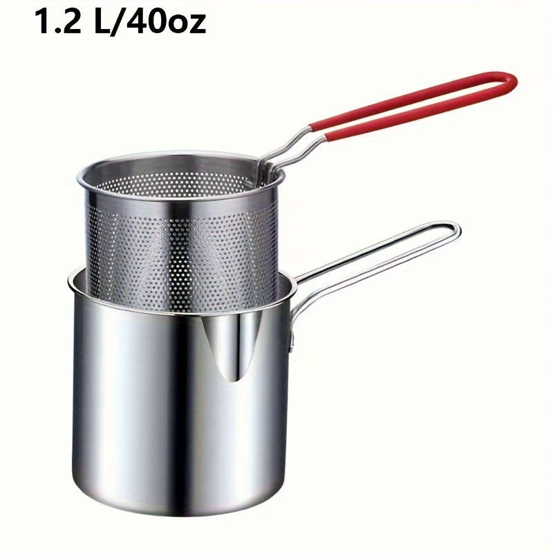 1pc Stainless Steel Deep Fryers with Filter Rack Compact Easy-to-Use Perfect for Crispy Potat
