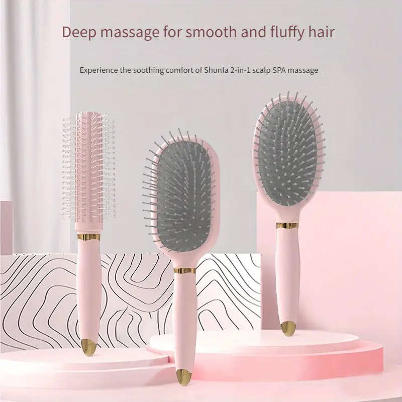 3pcs Set Scalp Massage Comb Portable Fluffy Air Cushion Comb for All Hair Types VS Ladies Hair Care