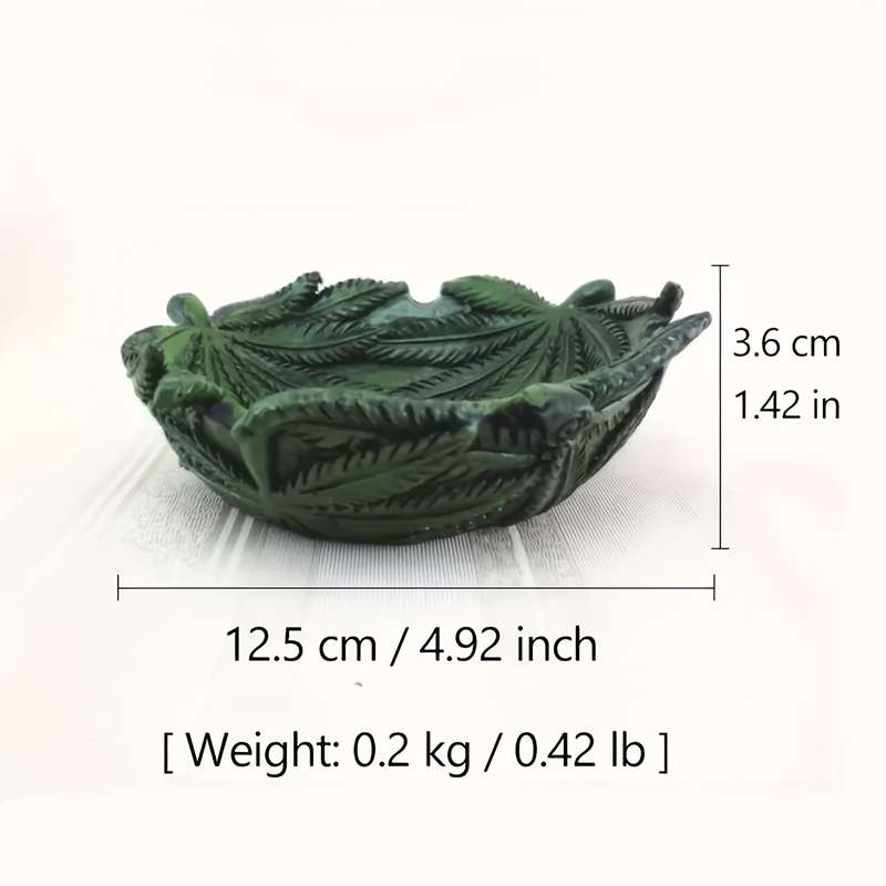 1pc Green Leaf Ashtray Resin Material Key Bowl Desk Storage Box Home Decoration Retro Styl